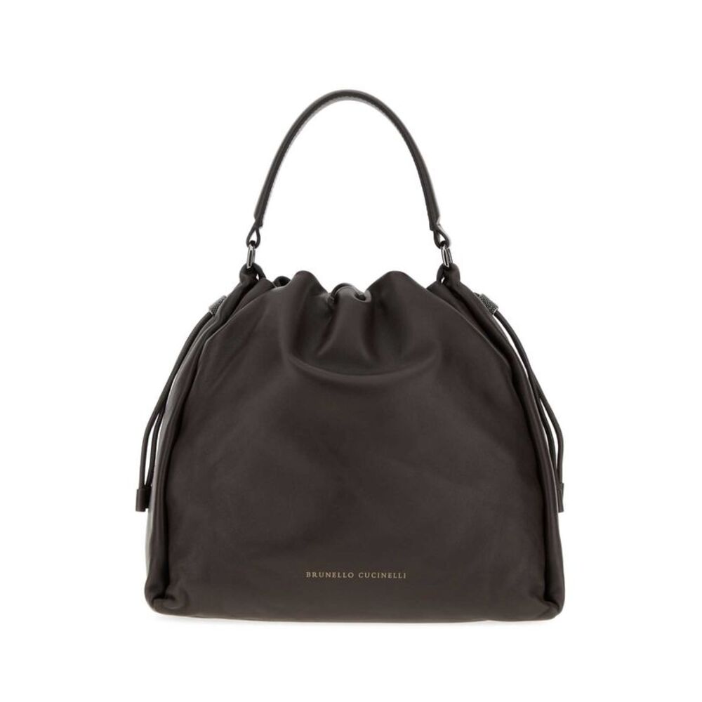 Brunello Cucinelli Women Dark Brown Leather Handbag